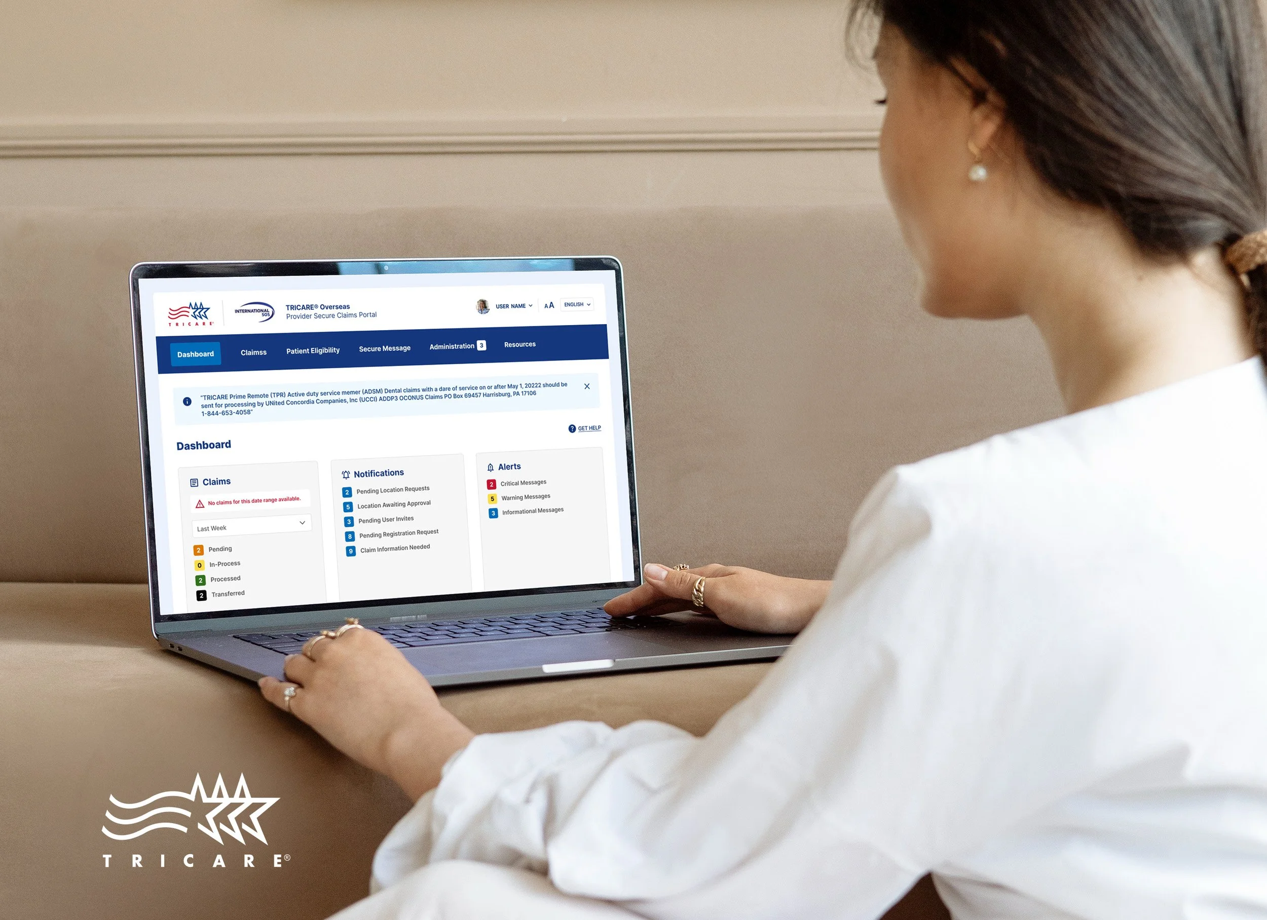 Tricare for Life website interface — accessible healthcare portal redesign improving usability and visual communication.