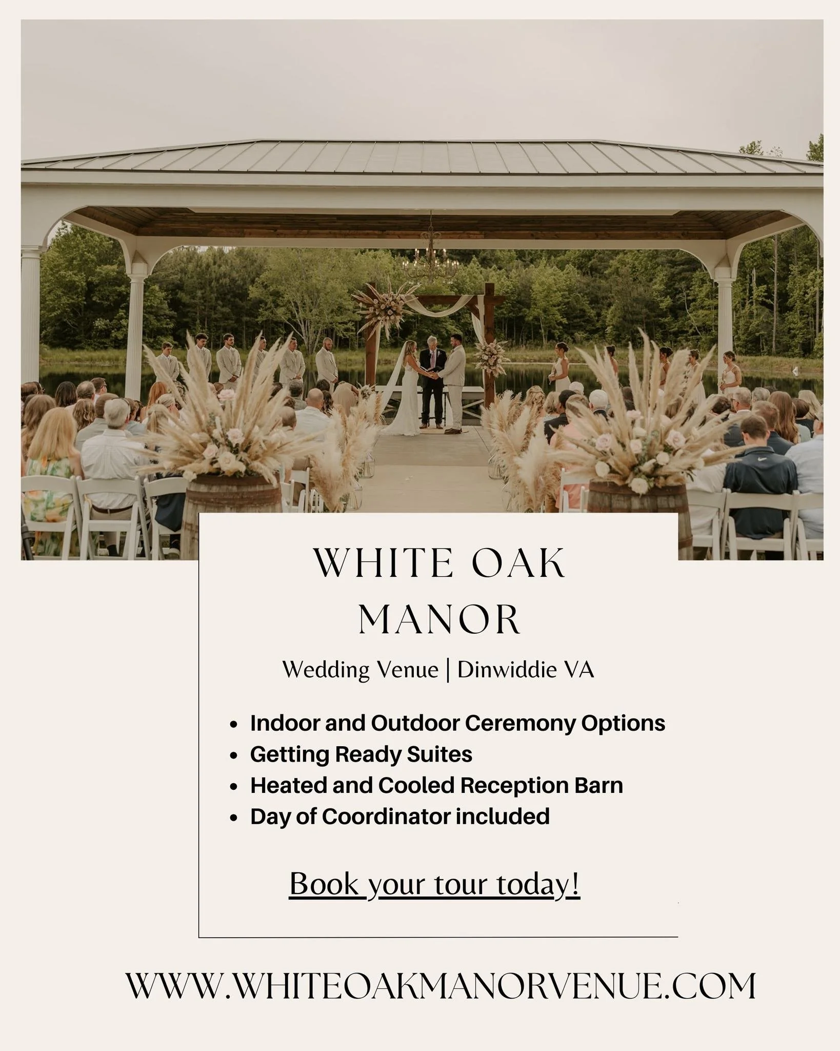 Fall 2026 Couples: Now is the perfect time to book a tour and secure your date for your  wedding! 

Book your tour today at: https://www.whiteoakmanorvenue.com/schedule-a-venue-tour

Image by: @tylarbrookephotography 
#whiteoakmanorweddings #fallwedd
