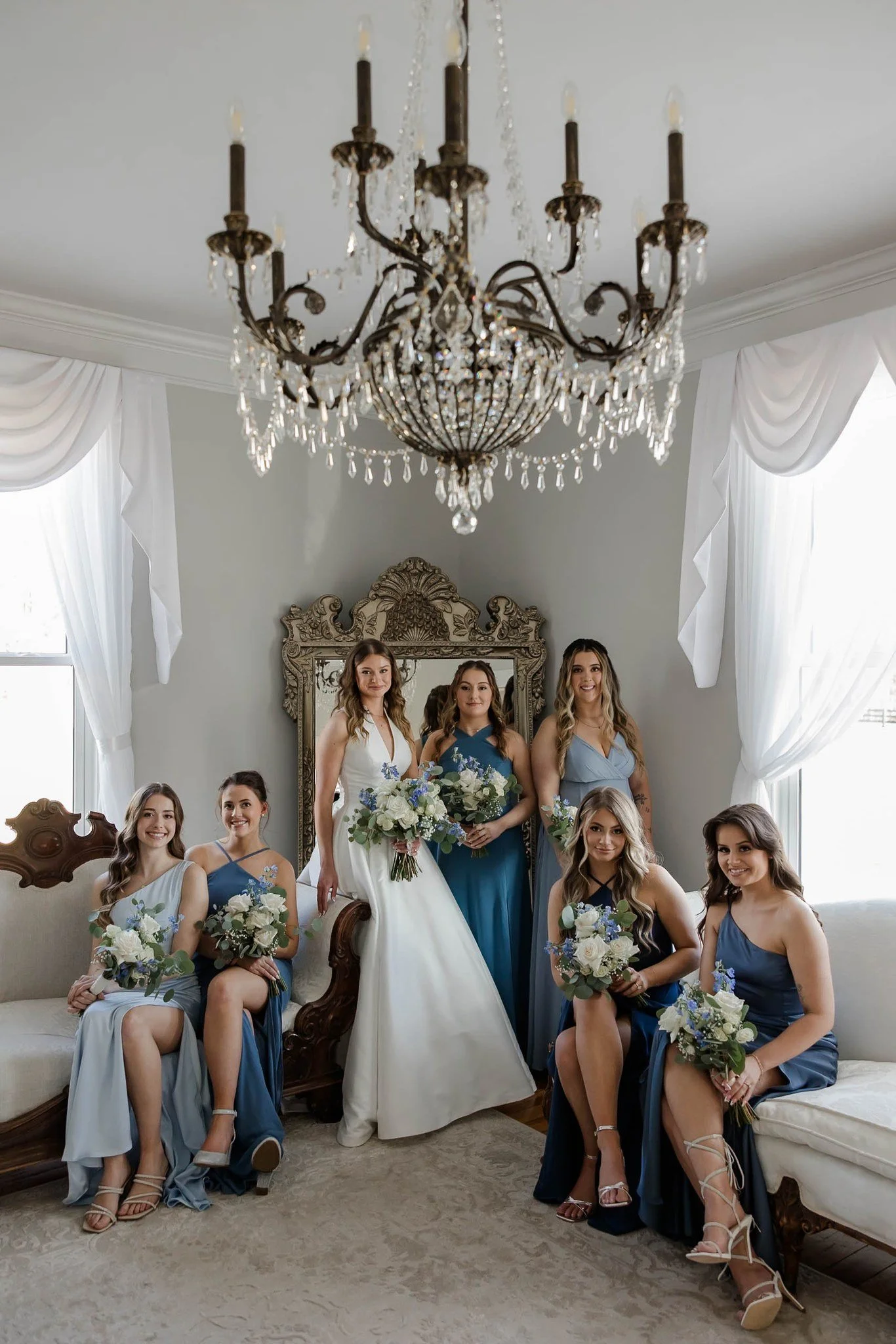 This beautiful bride and her bridesmaids looked absolutely radiant inside the Manor House's First Look Room. It's the perfect space to capture some amazing portraits before the ceremony begins. 

Come see the charm of White Oak Manor for yourself and