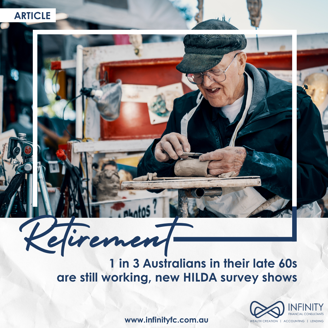 1 in 3 Australians in their late 60s are still working, new HILDA survey shows