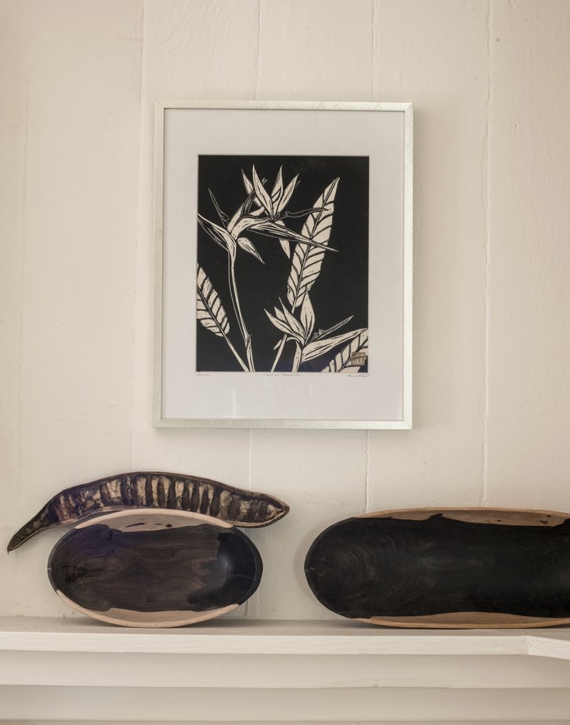 Bird of Paradise with wood bowls.jpg