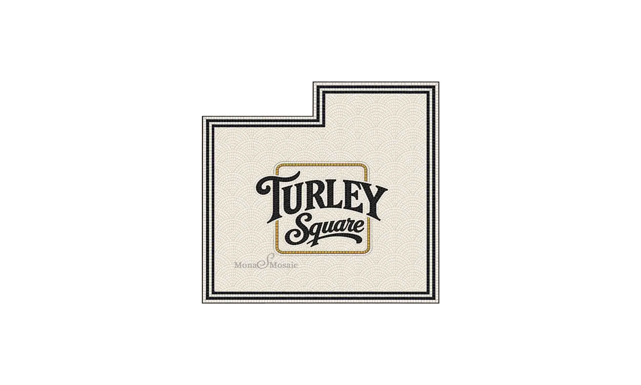 Custom Turnley Square Hand-Cut Mosaic Floor