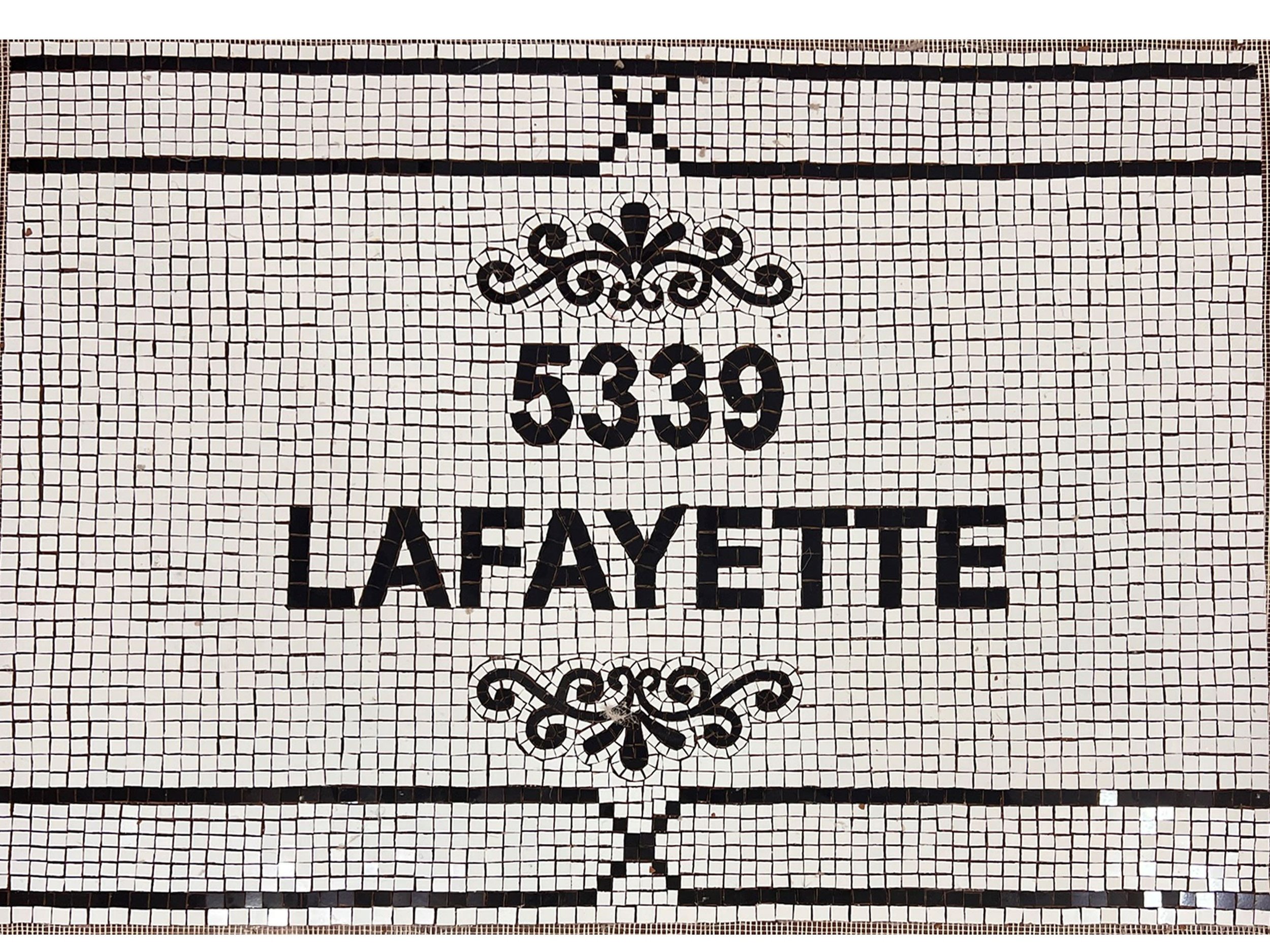 Entrance Mosaic Art Floor Address, Custom mosaic Insert floor, Entrance Address mosaic, Entrance Classic mosaic Motif in Black and White