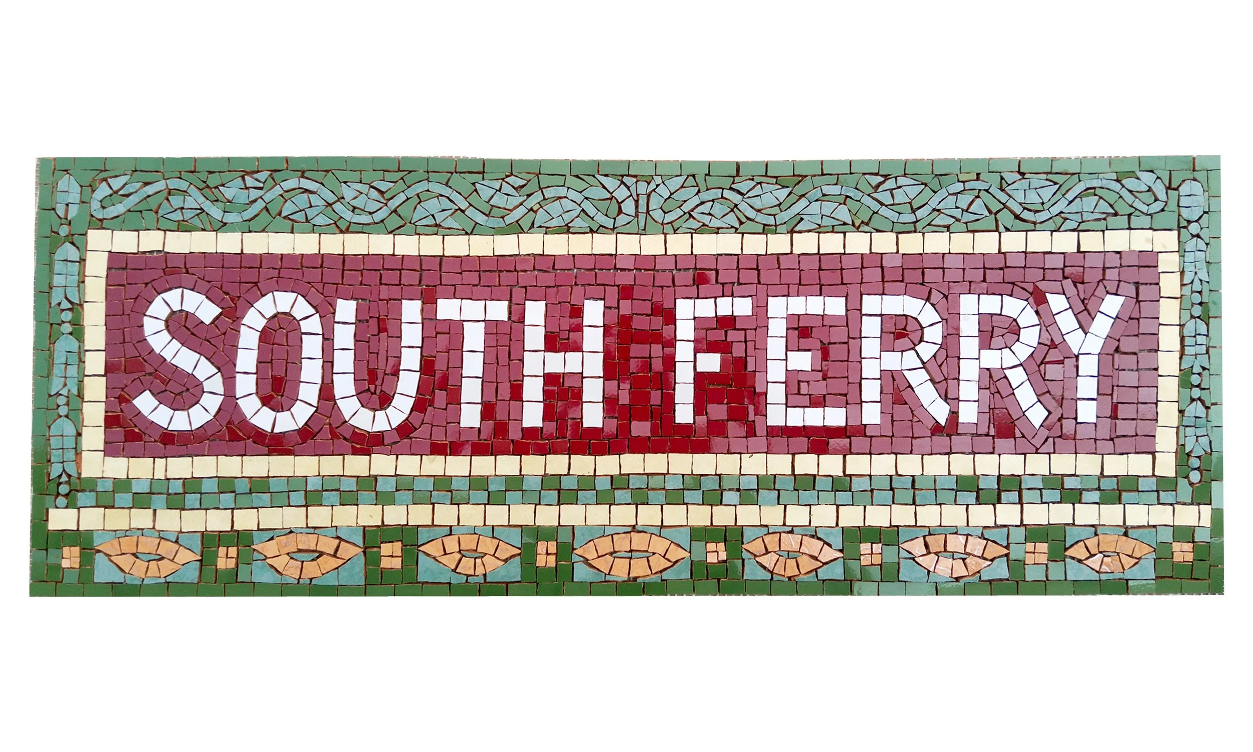 NYC Subway Mosaic Replica | Handmade Tile Wall Art | Vintage Subway Sign Reproduction | Hand Cut Mosaic Lettering