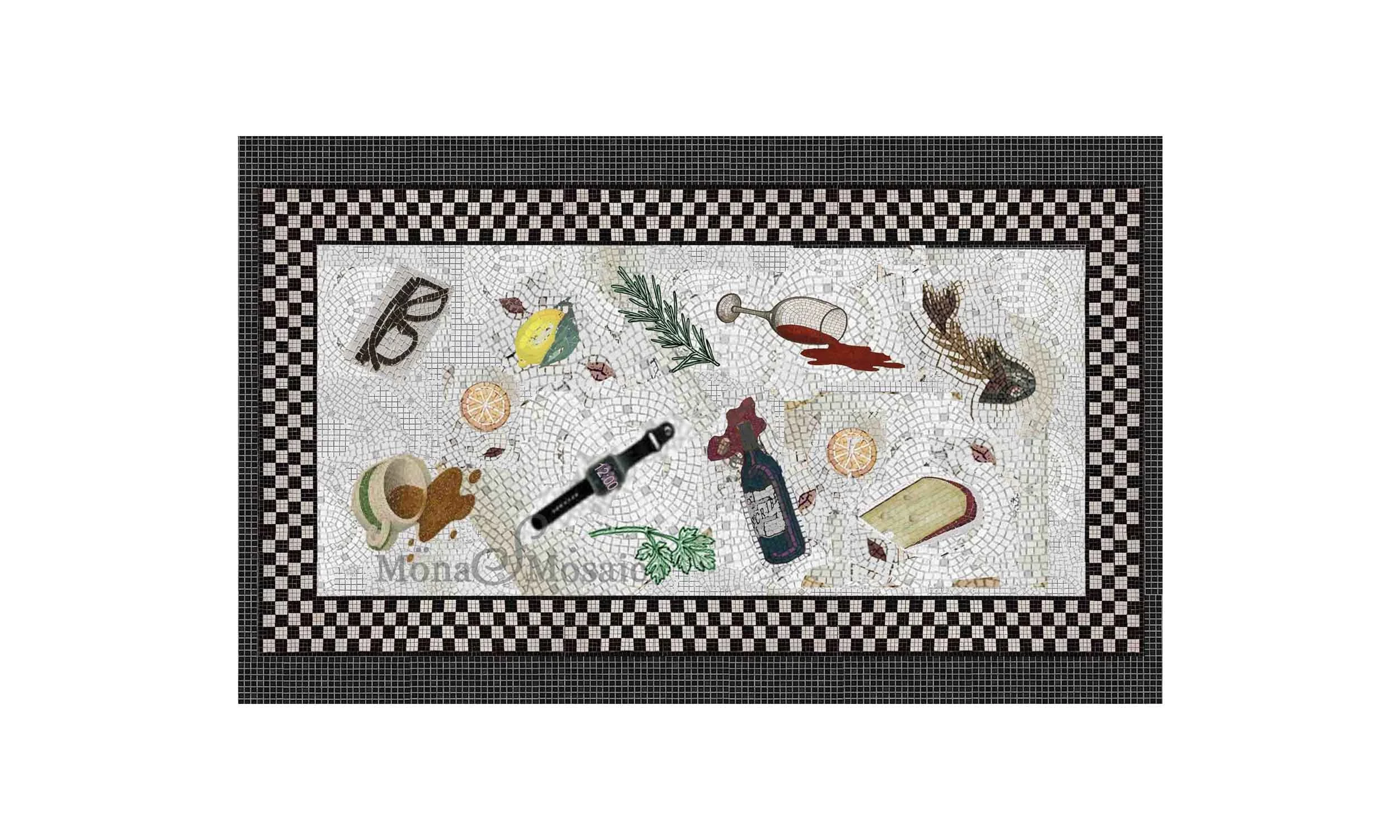 Custom Unswept Floor Inspired Mosaic – Personalized Hand Cut Tile Floor Mosaic (Asarotos Oikos Style)