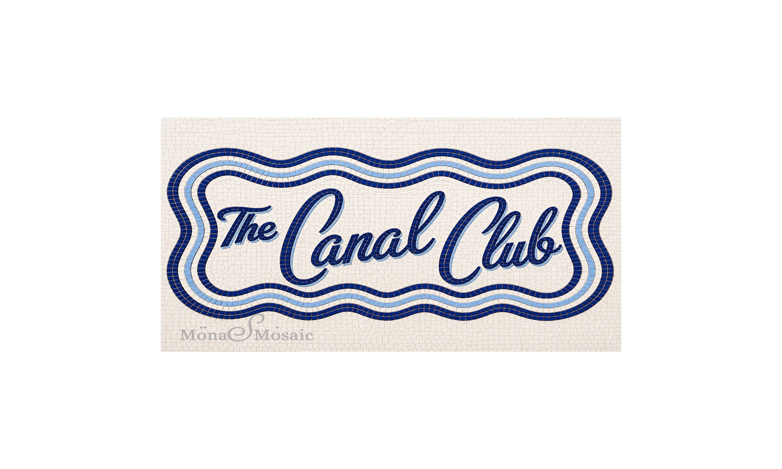 The Canal Club Hand-Cut Tile Mosaic Sign | Custom Restaurant, Bar & Coastal Club Wall Mosaic