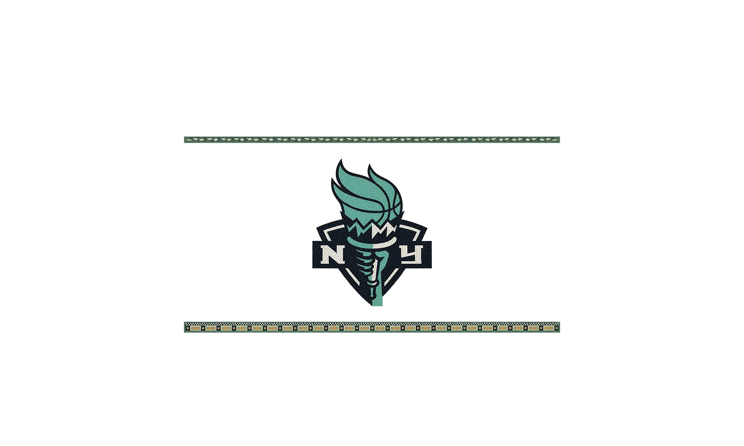 NYL Torch Mosaic Logo Wall Mural – Custom Hand-Cut Tile Sports Facility Mosaic