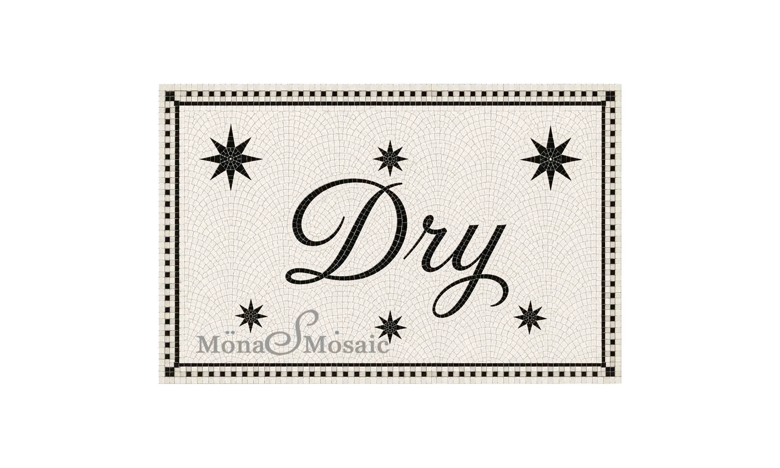 Custom “Dry” Hand-Cut Tile Mosaic – Black & White Art Deco Floor Design