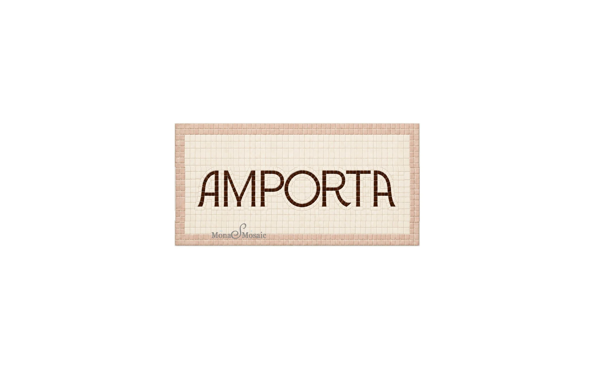 Custom Art Deco Lettering Mosaic Floor Tile – AMPORTA | Handmade Vintage Entrance Mosaic
