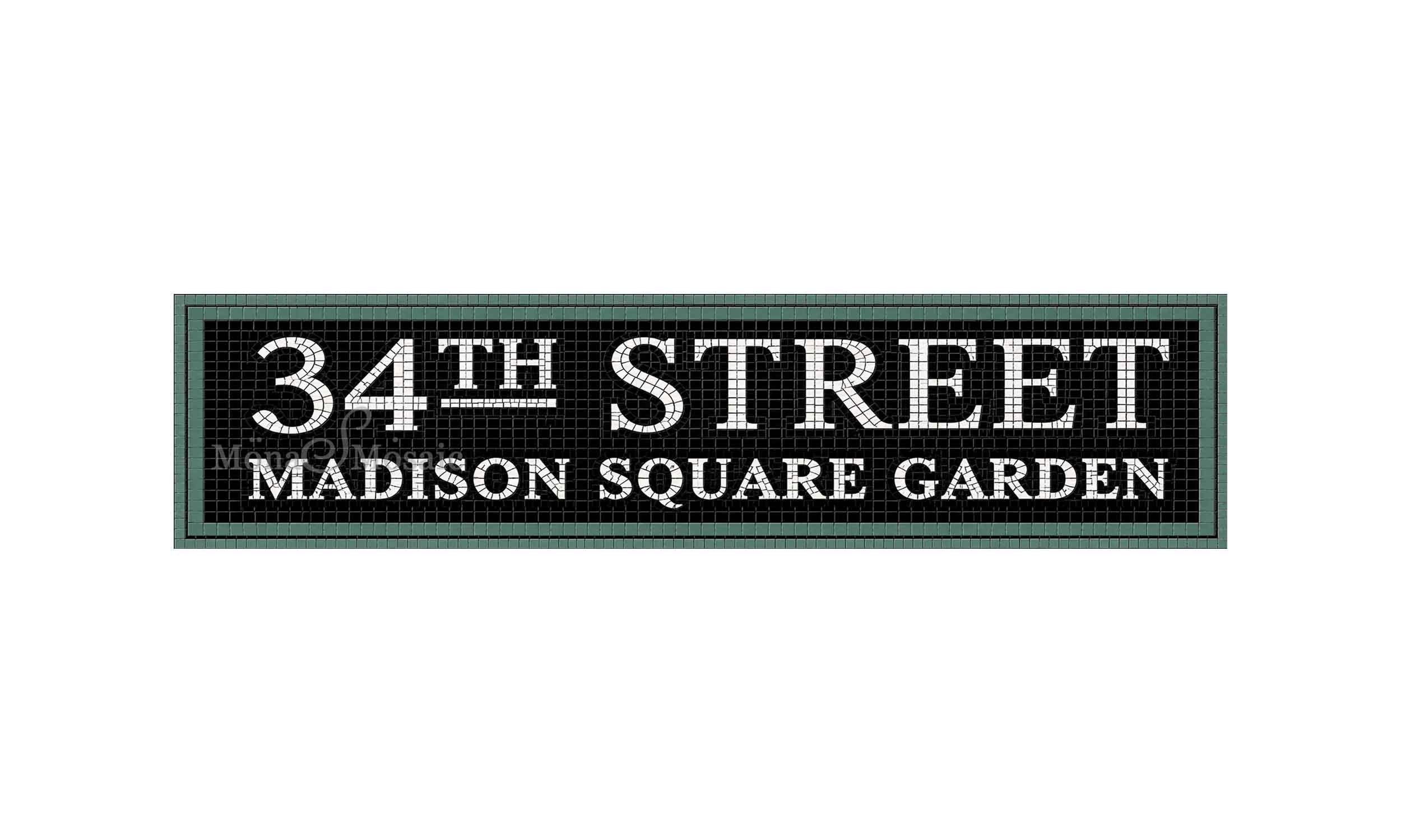 34th Street Madison Square Garden NYC Subway Mosaic Sign