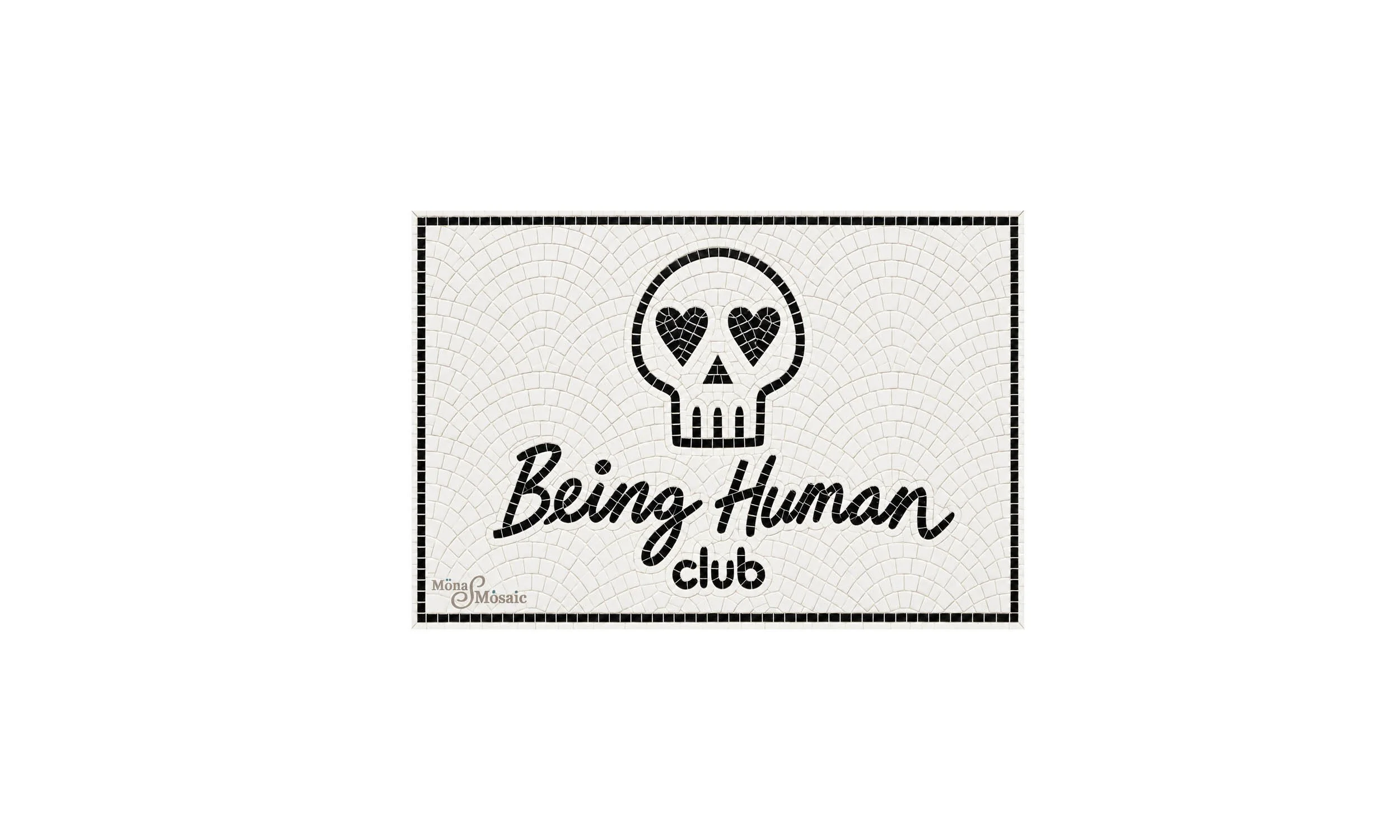 Being Human Club – Black & White Skull Tile Mosaic
