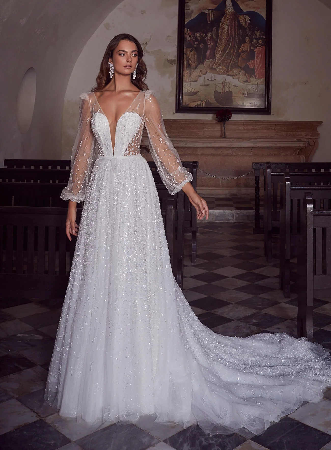 chinese dress ladies Calla Blanche Size 10 125101 Dalia Ivory/Light Nude Gown – Bridal Sense main image 1