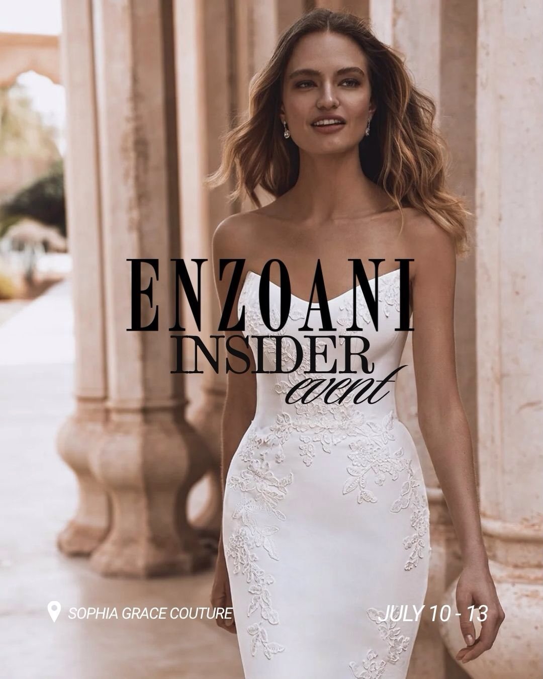 Calling all brides-to-be - if you love @enzoani this is an event you won&rsquo;t want to miss.

Here at Sophia Grace Couture, we&rsquo;re proud to stock two stunning Enzoani collections: Enzoani and Enzoani Blue. Known for their romantic silhouettes,