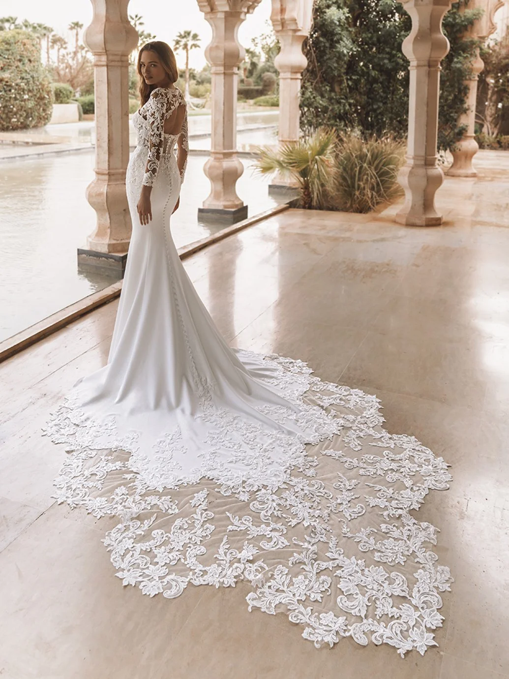 Vienna Long Sleeved Lace Wedding Dress by Enzoani  Sophia Grace Couture