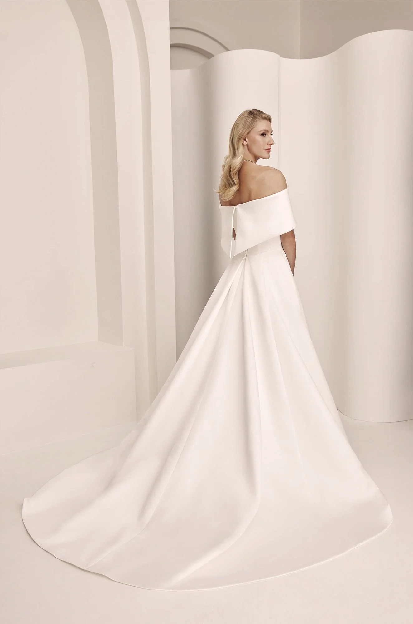 M2513 Wedding Dress with Detachable Collar by Mikaella