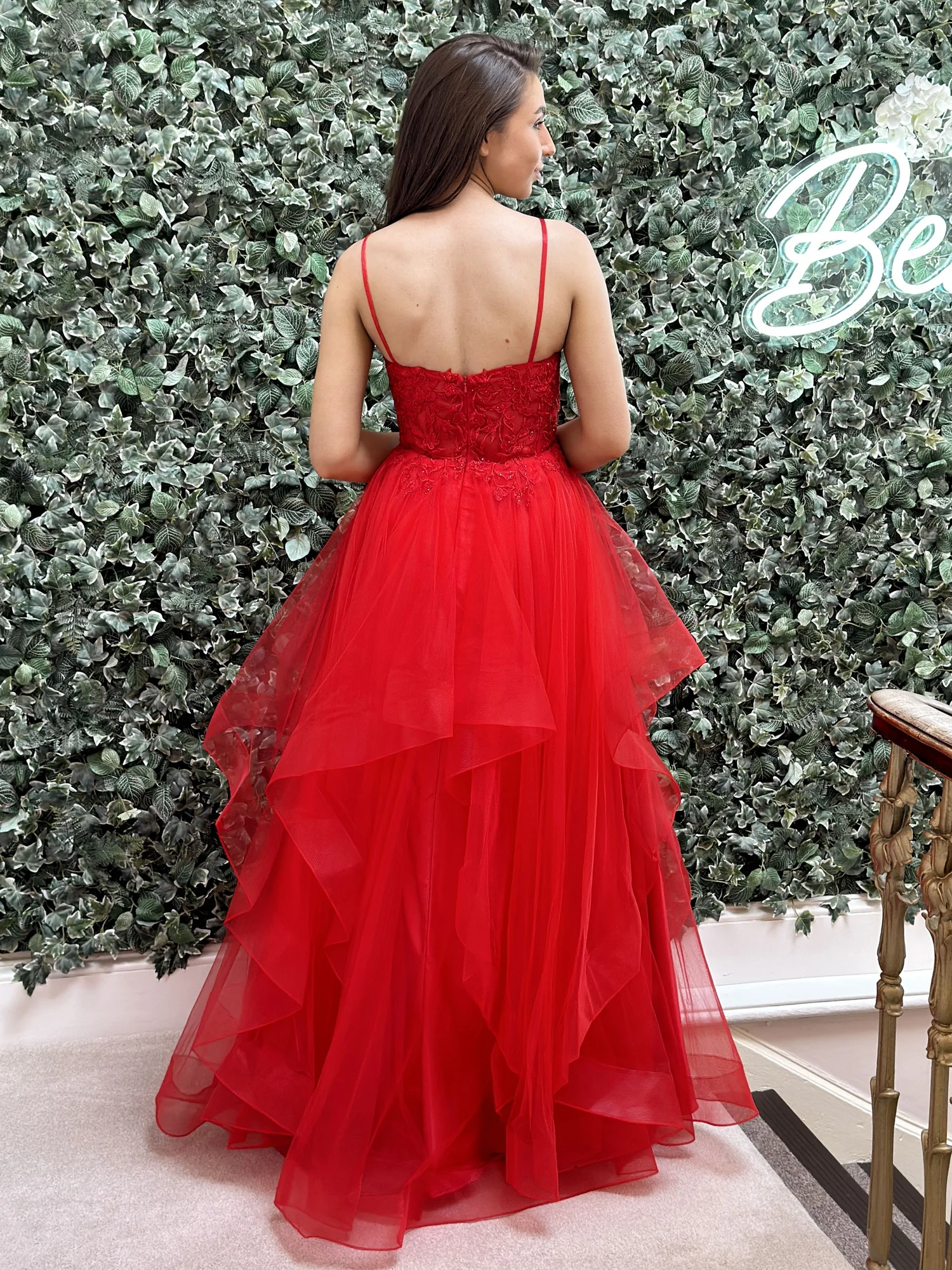 strapless open back dress Hermione Granger Yule Ball Pink Ruffled A-Line Party Dress Harry Potter main image 1