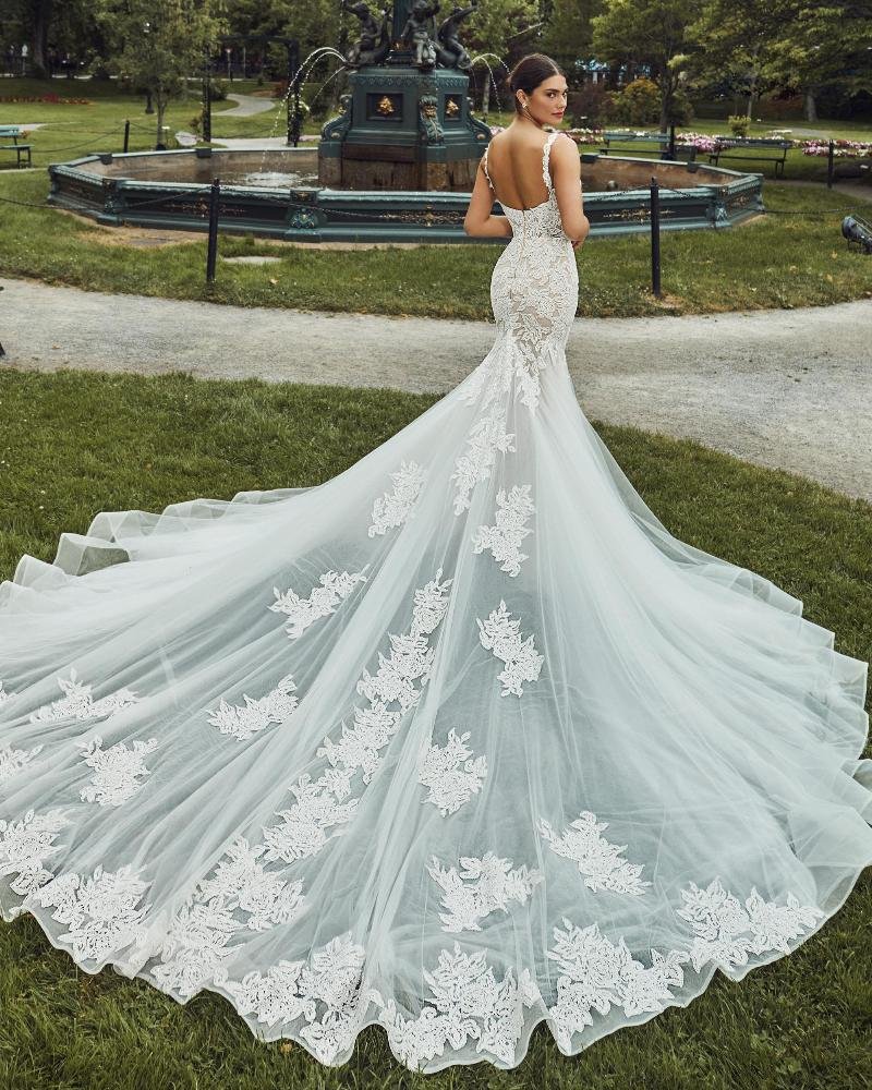 120104-Mermaid Beaded Wedding Dress with Plunging Neckline and Spaghetti Straps1.jpg