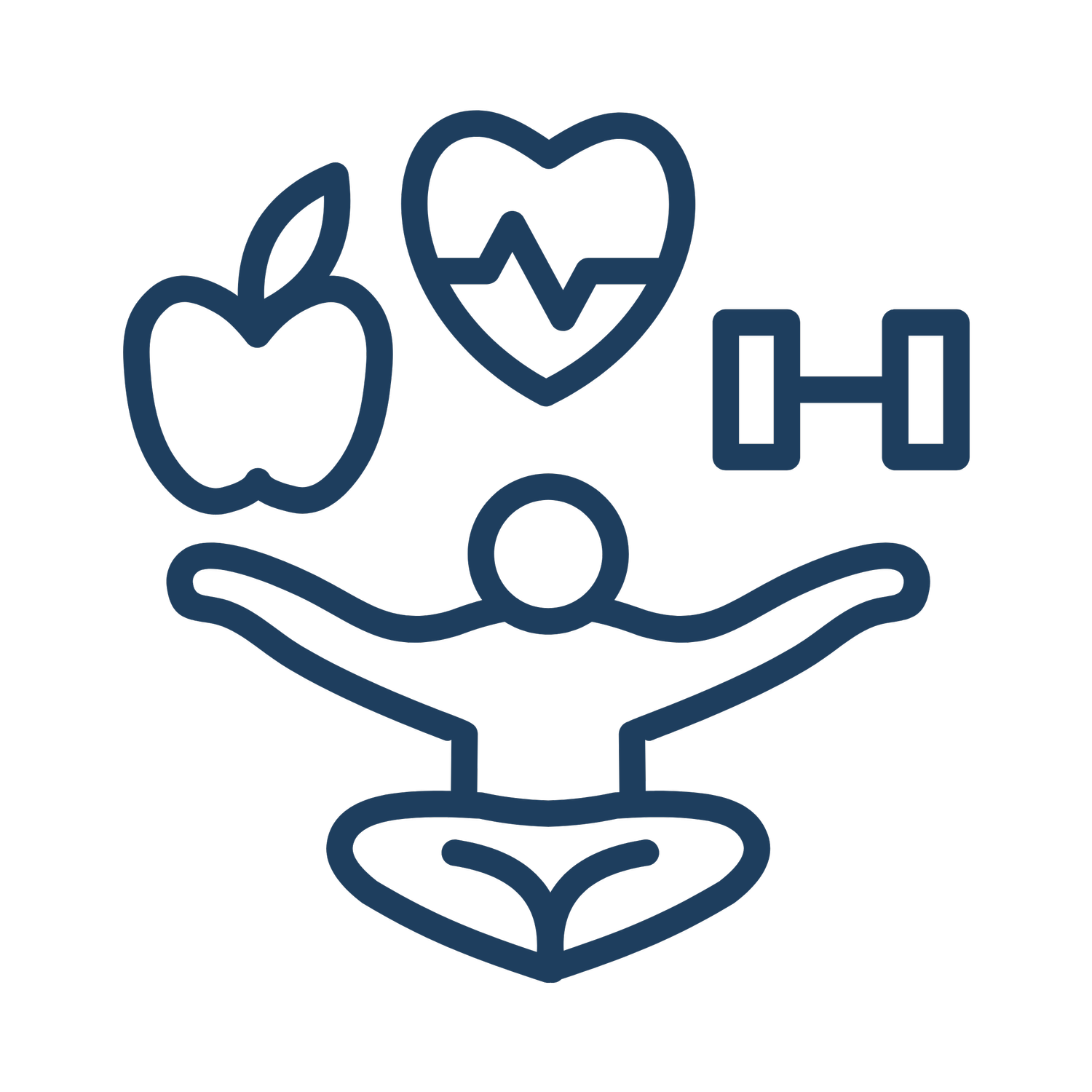 Improved health and wellbeing percentage icon