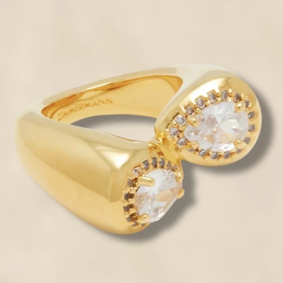 Gold-Plated Crystal Ring Zimmermann