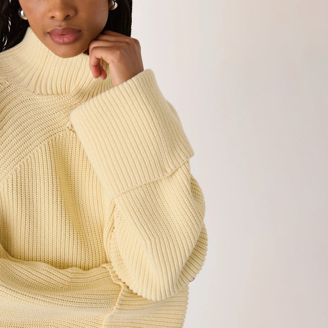 Whistles Rib Cable High Neck Jumper