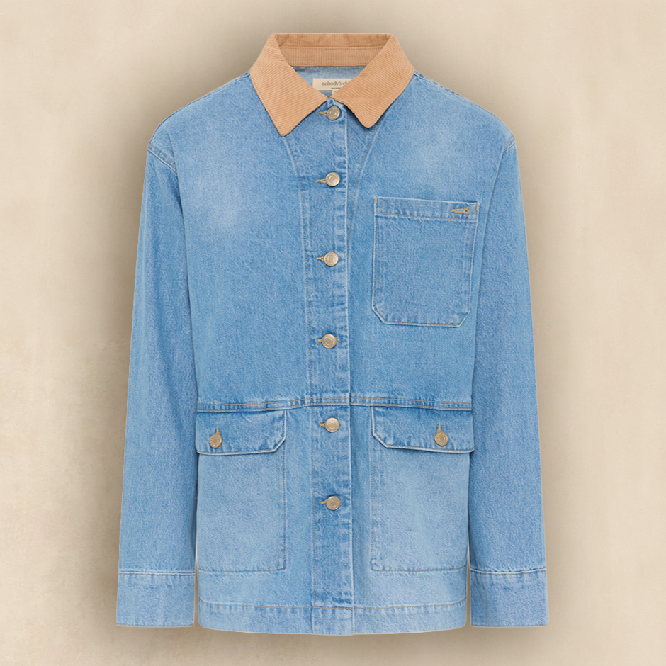 Blue Denim Cord Collar Jacket