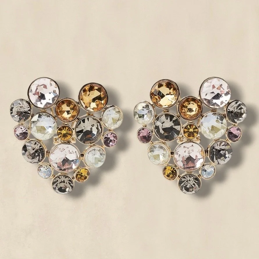 Heart Rhinestone Earrings