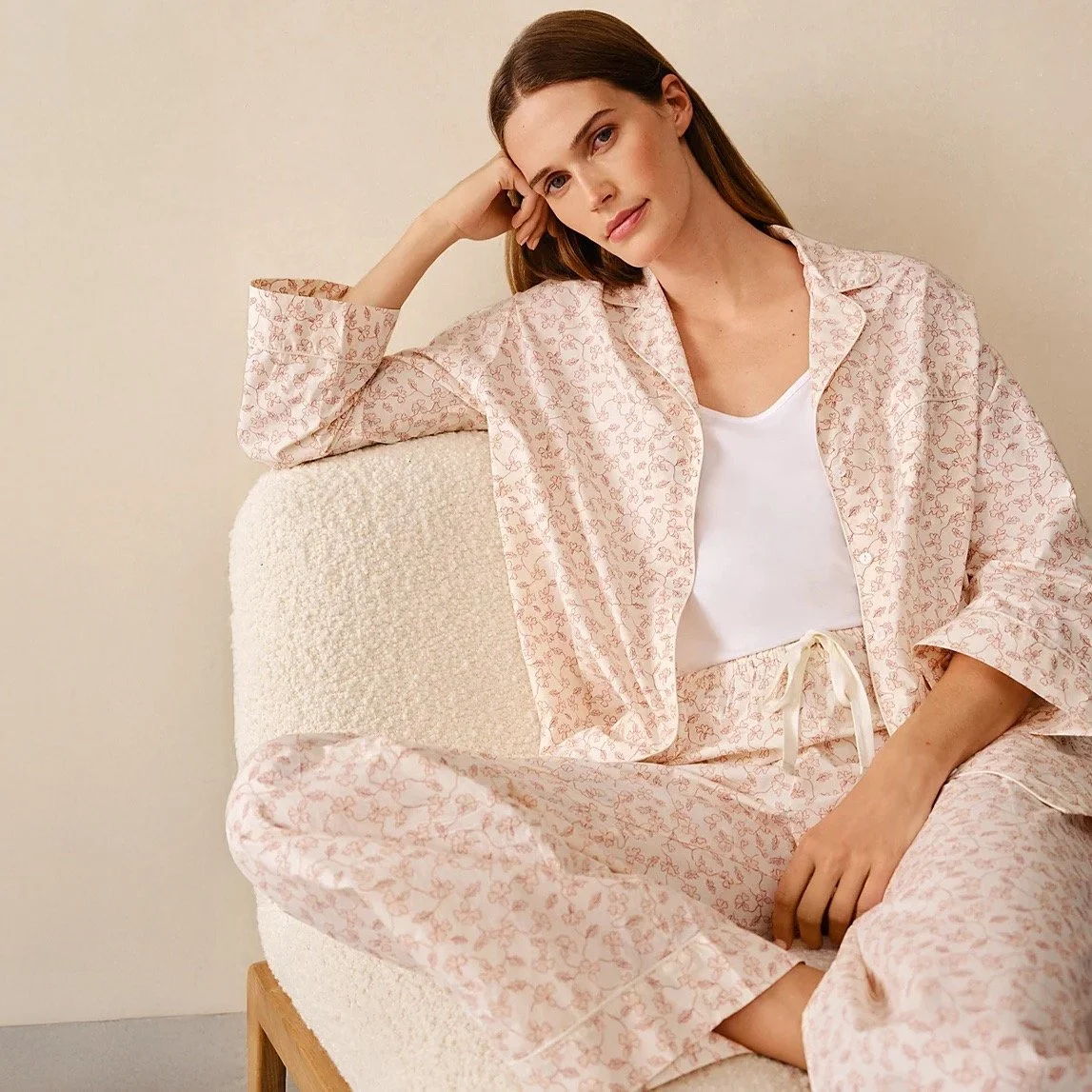 The White Company Organic Cotton Relaxed Floral Pyjama Set