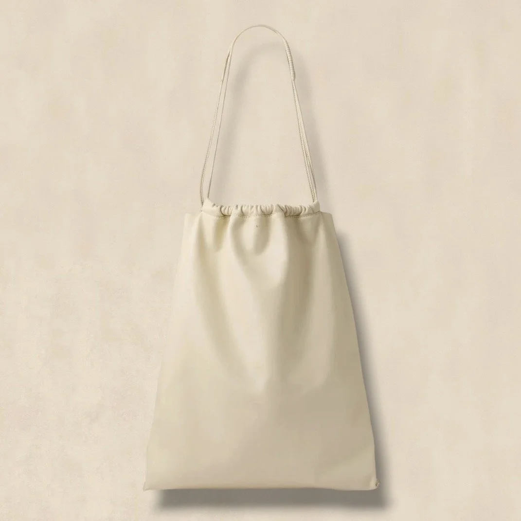 Cream Soft Leather Shoulder Bag