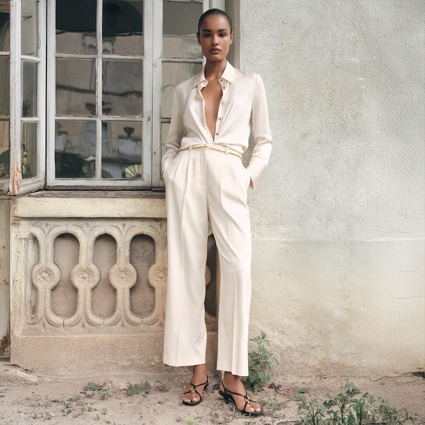 Mango Straight-Fit Pleated Trousers