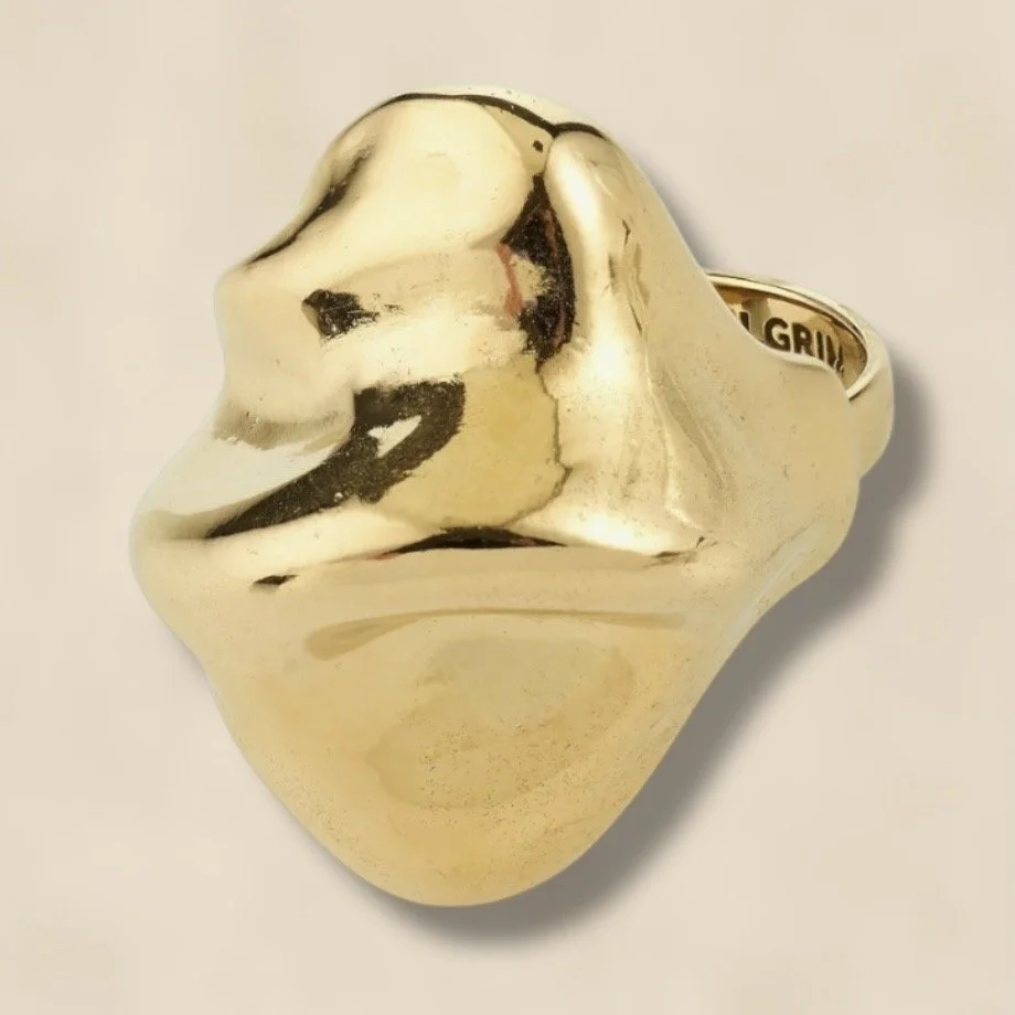 Sculptural Gold-Plated Ring Pilgrim
