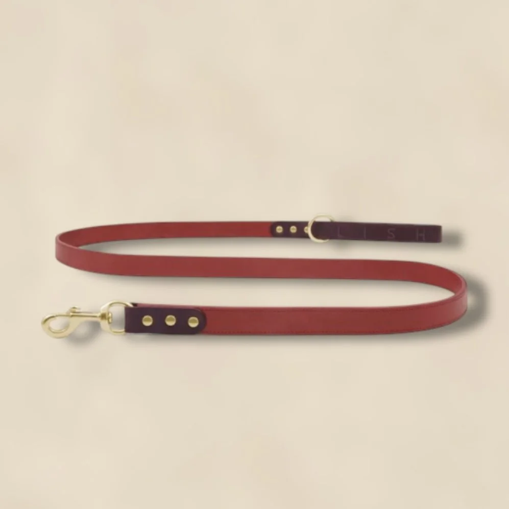 LISH Luxury Designer Dog Lead Red Pomegranate Spencer