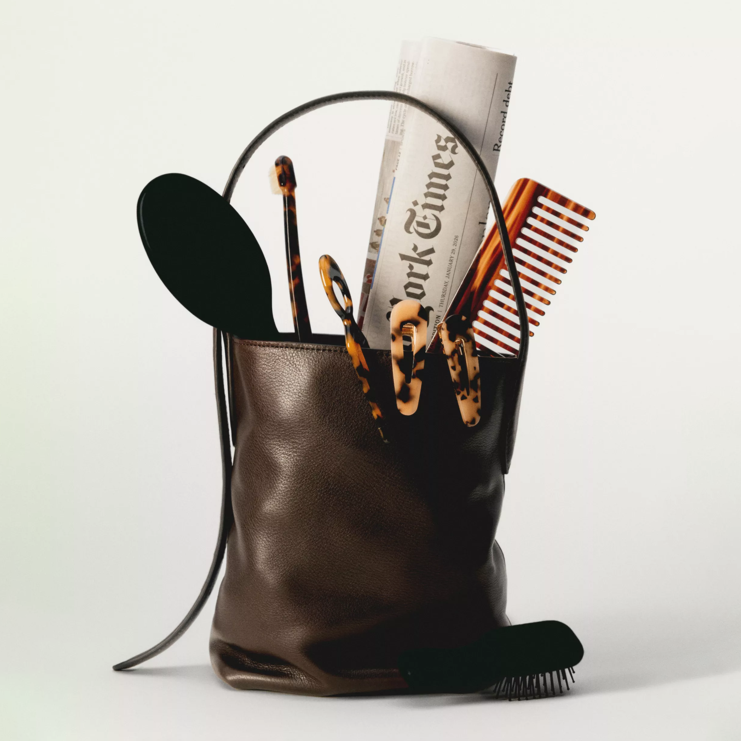 Nappa Leather Mini Bucket Bag Massimo Dutti