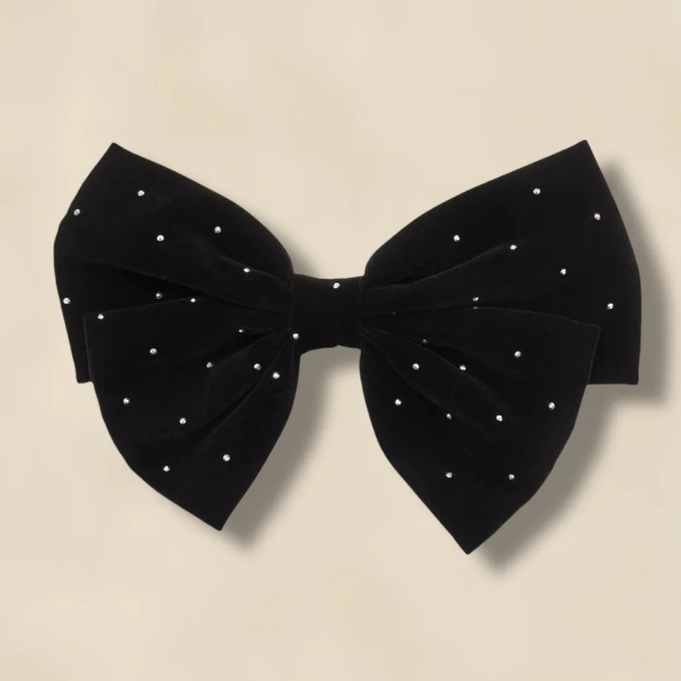 John Lewis Raven Embellished Hair Bow Black