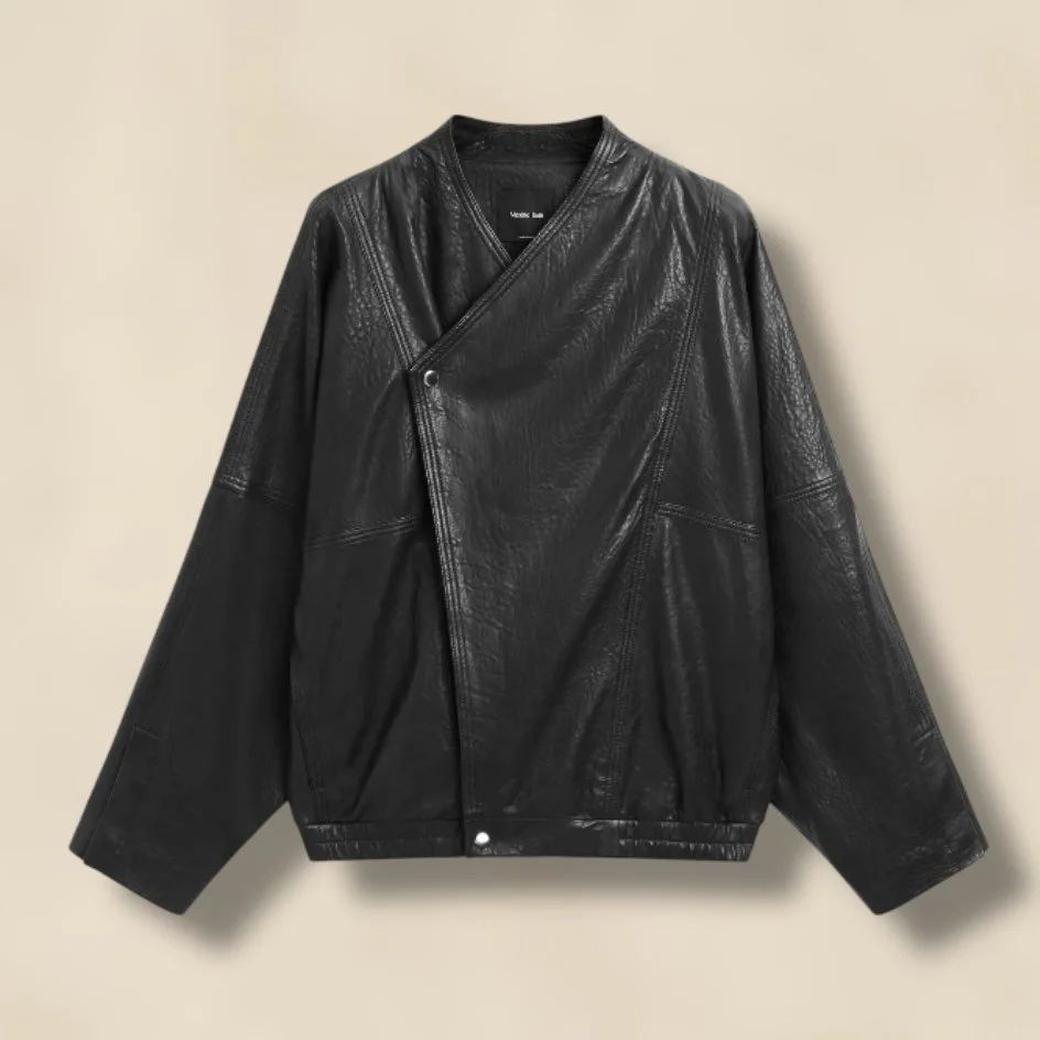 Massimo Dutti Leather Bomber Jacket