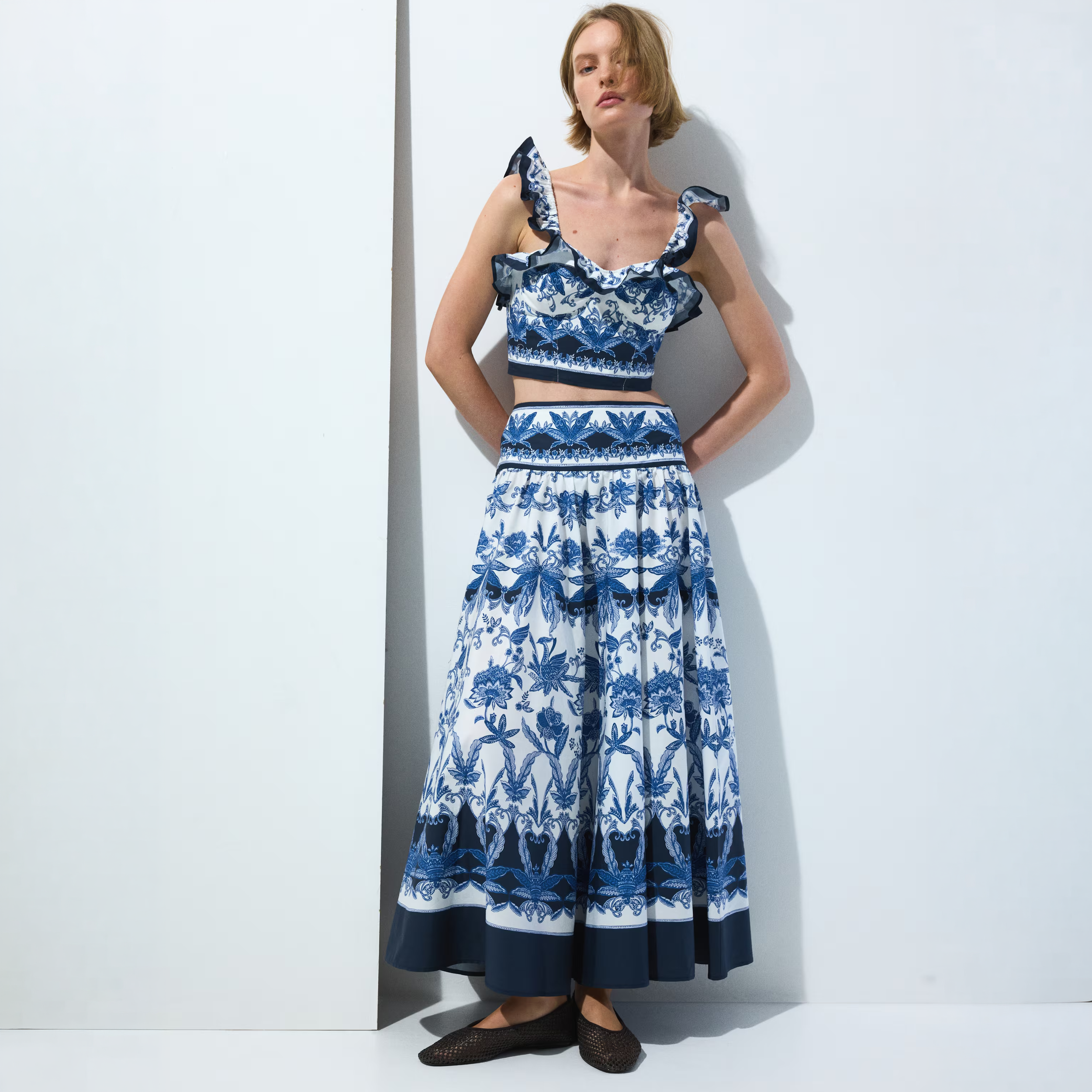 Printed Cotton Maxi Skirt