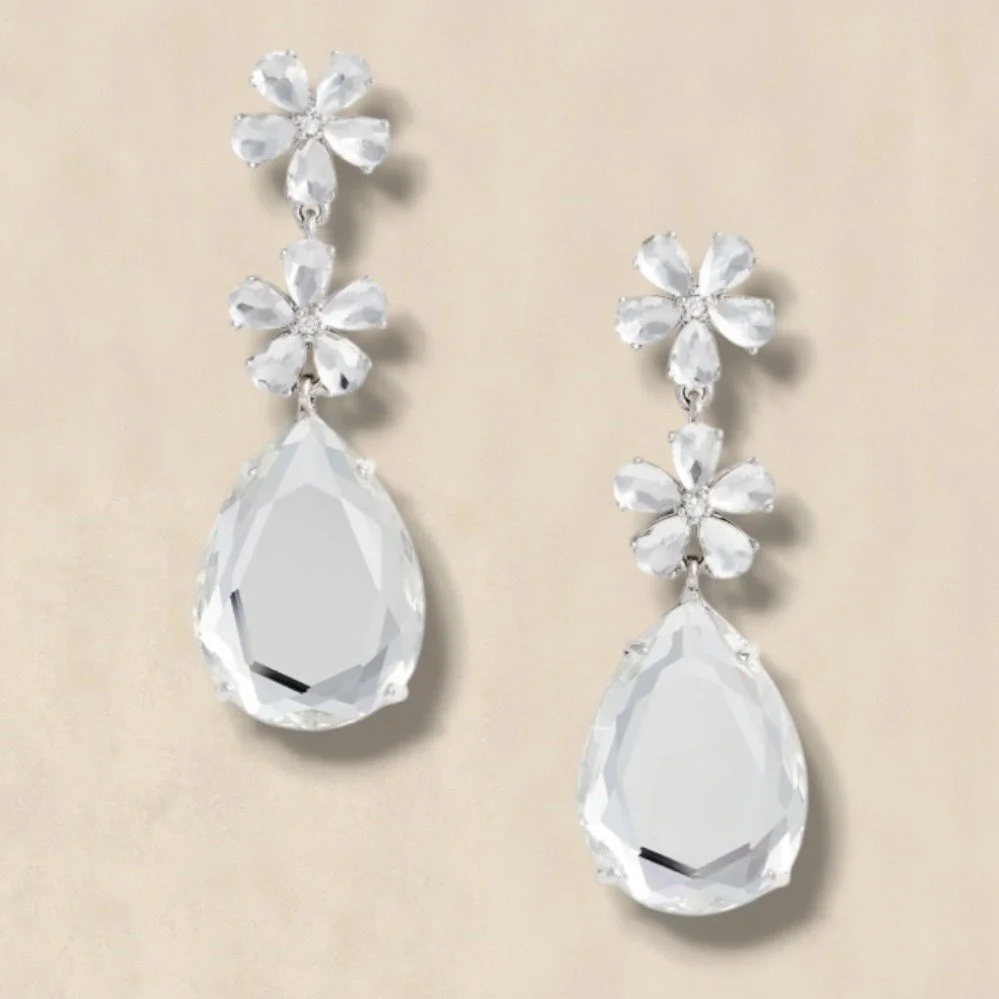 Crystal Flower Earrings