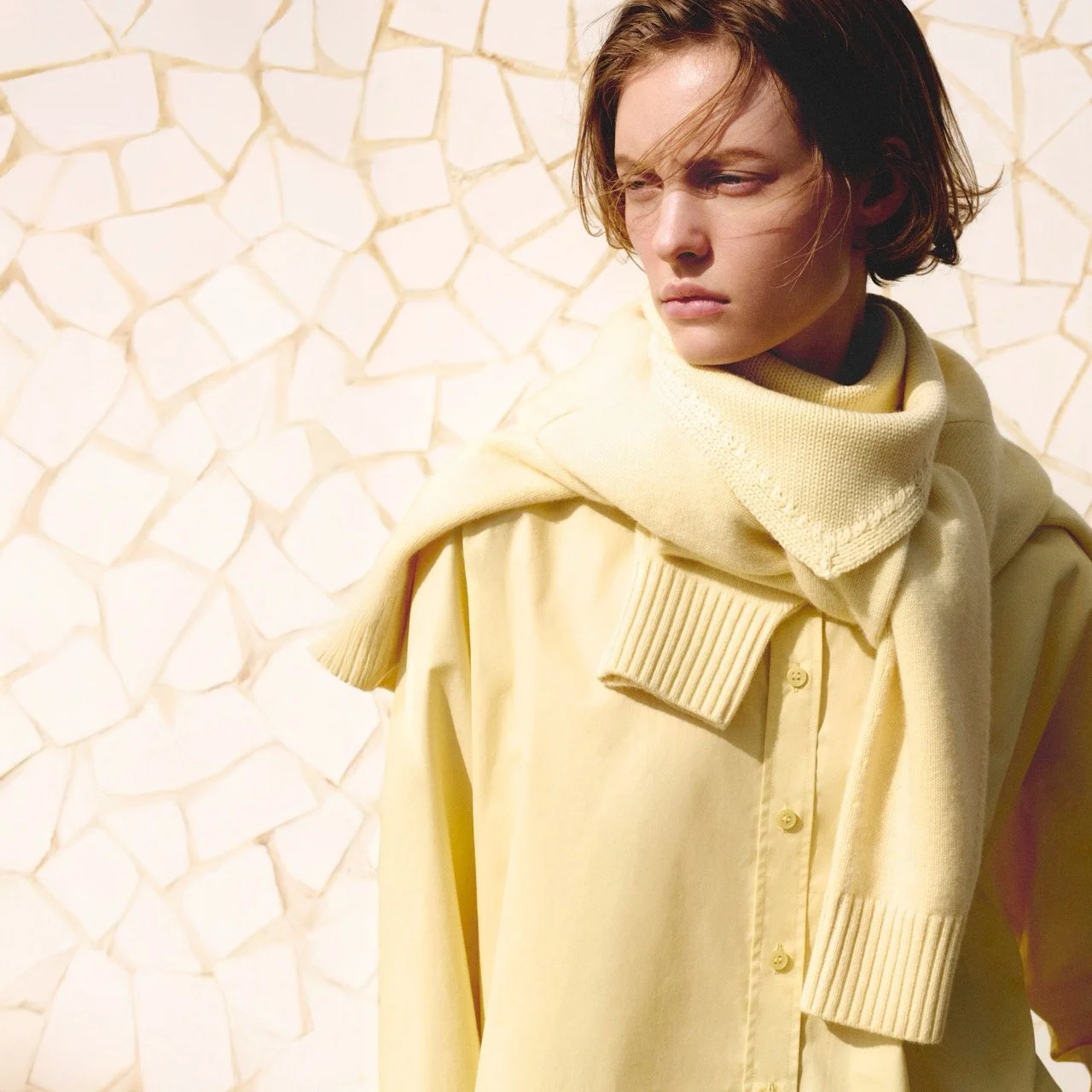 COS Relaxed Cotton Shirt Yellow