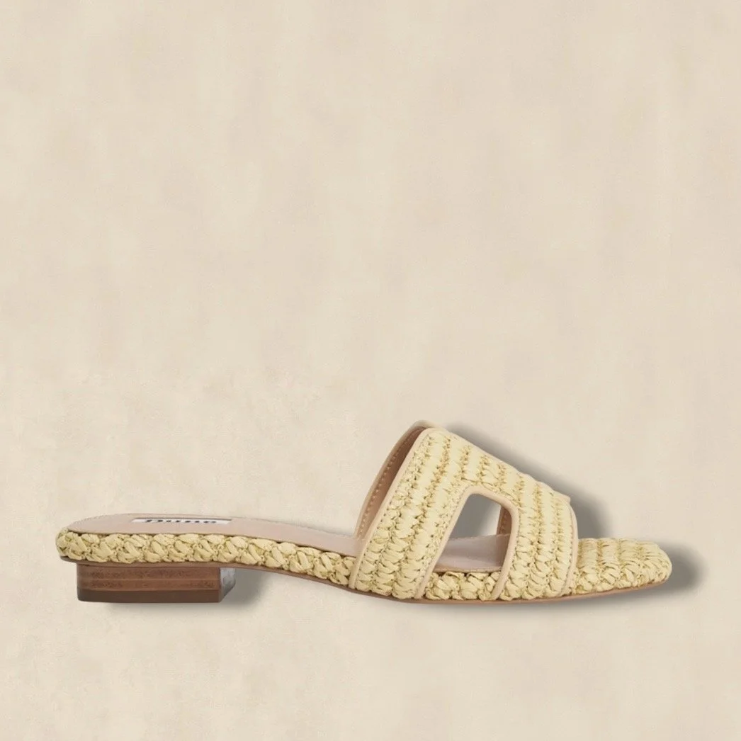 Raffia Slider Sandals