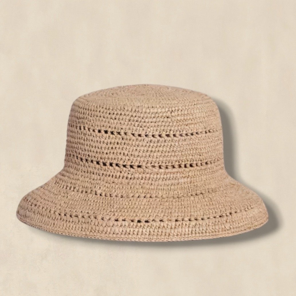 Summer Bucket Hat Natural Raffia