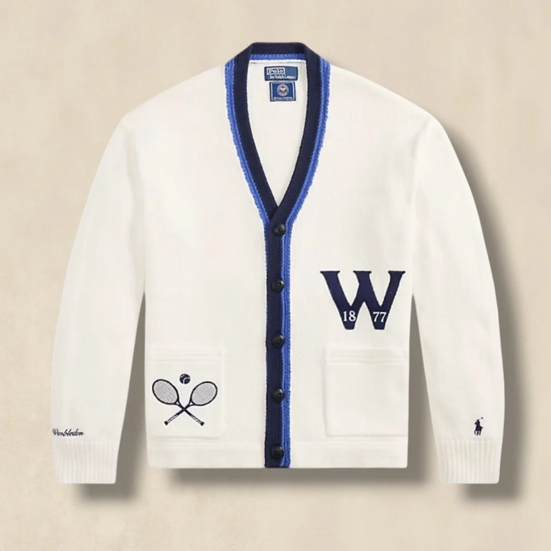 White Wimbledon Cotton Cardigan