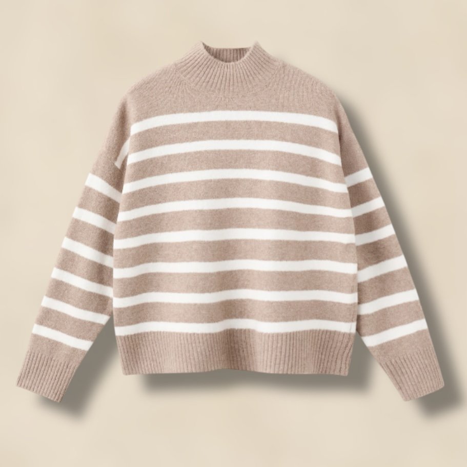 Oversized Striped Turtleneck Sweater MANGO