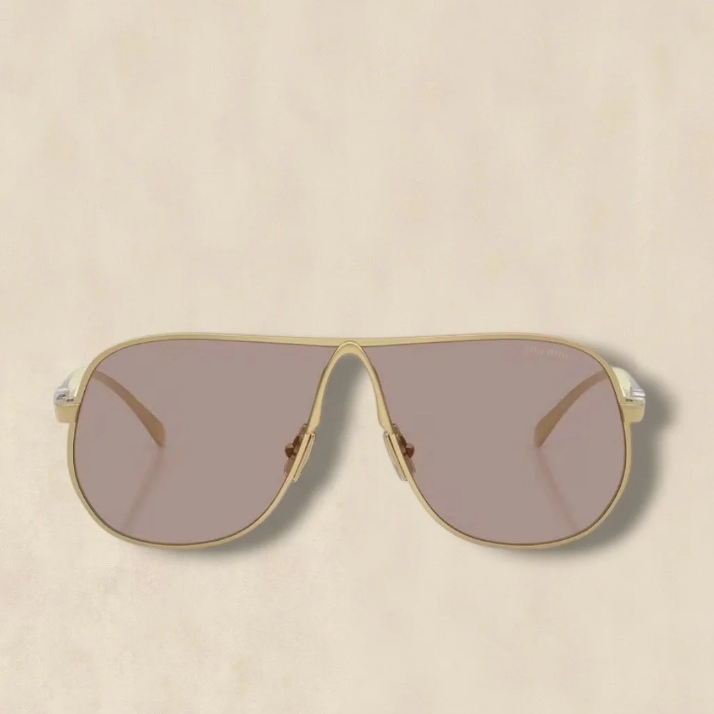 Aviator Sunglasses Gold Light Purple Lens