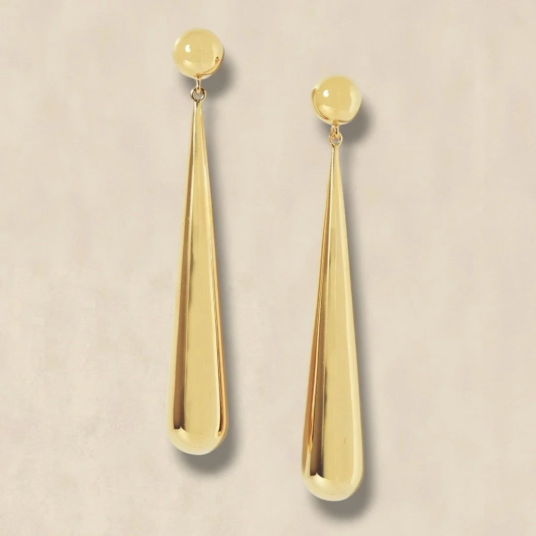 Gold Fluid Drop Earrings