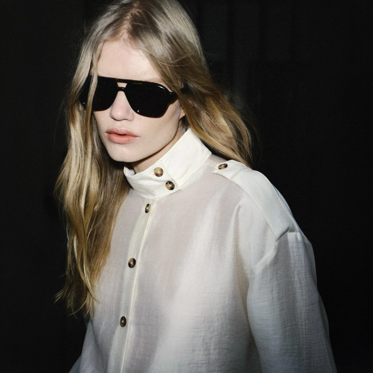 Flowing High Neck Shirt Zara