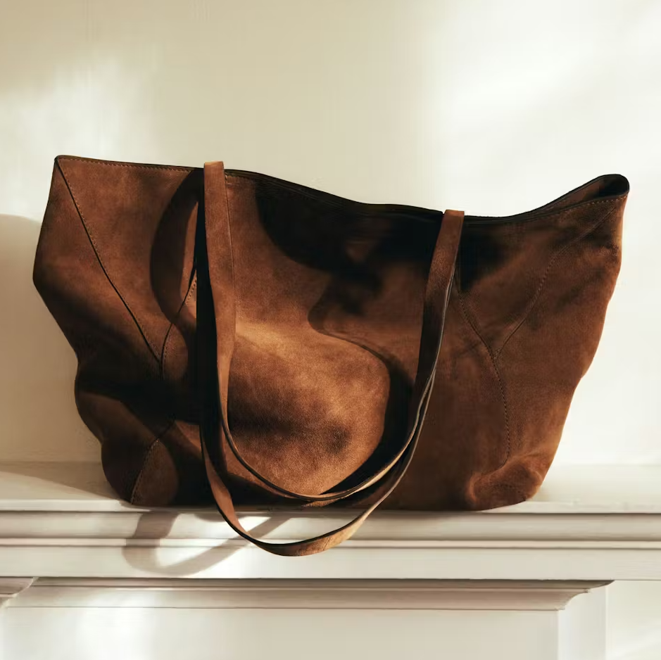 Saffie Suede Panel Tote Bag