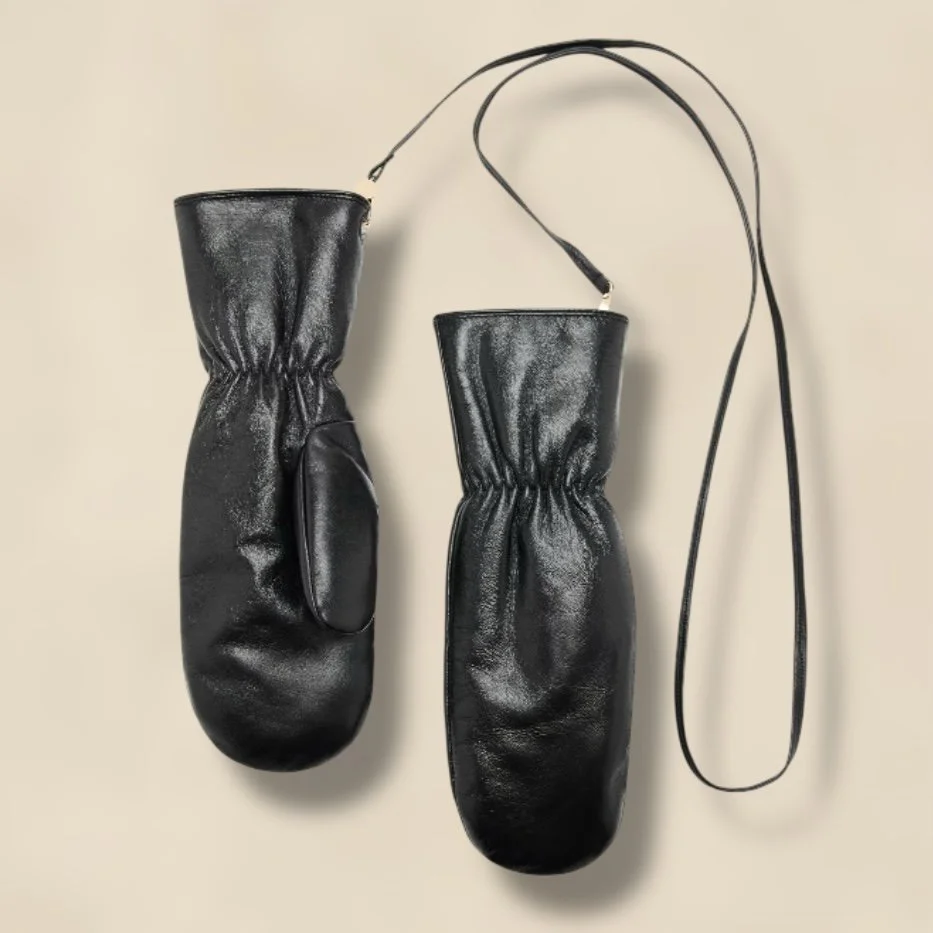 Mango Leather Mittens