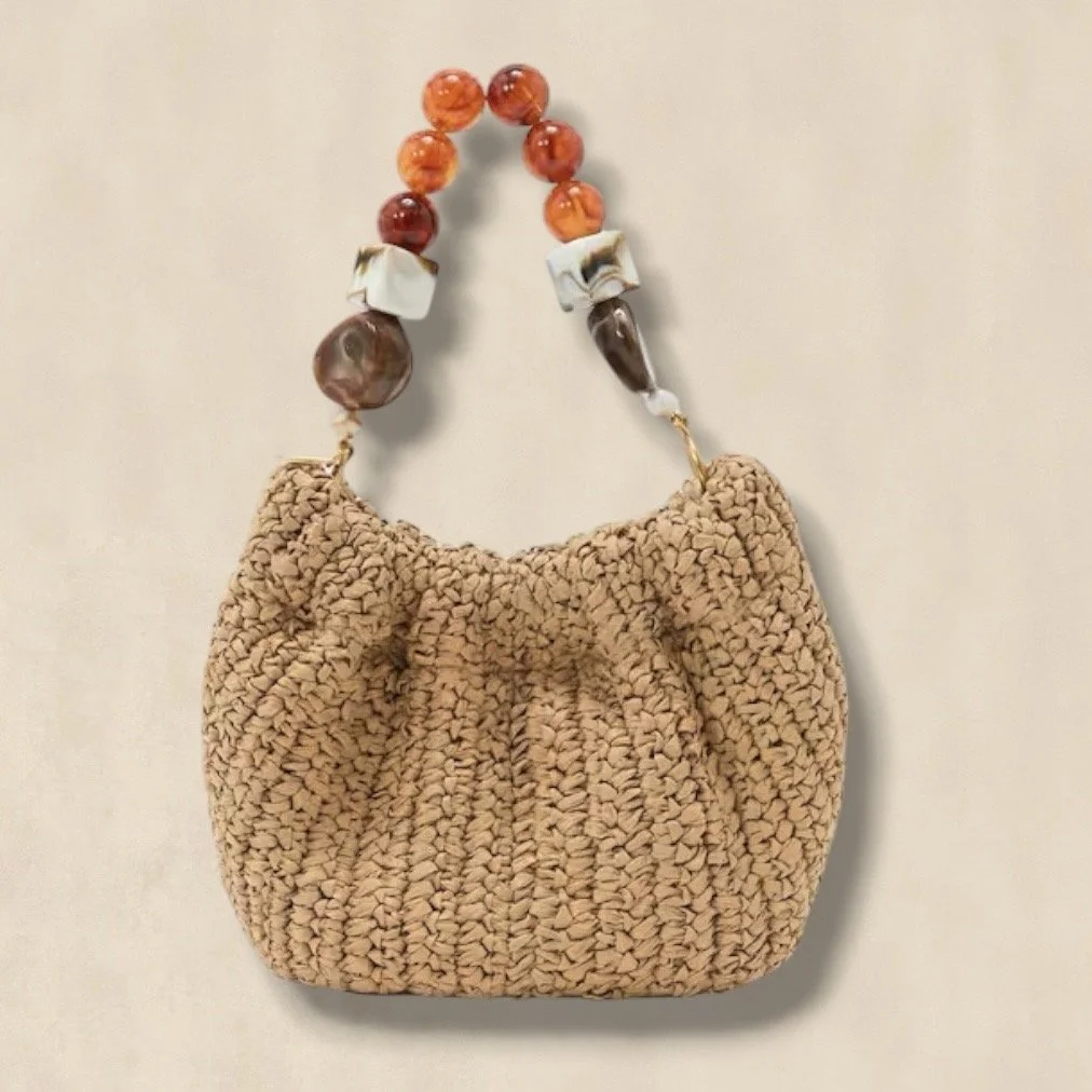 Raffia Pouch Bag