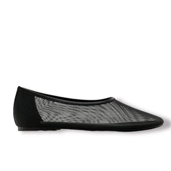 Massimo Dutti black mesh ballet flats