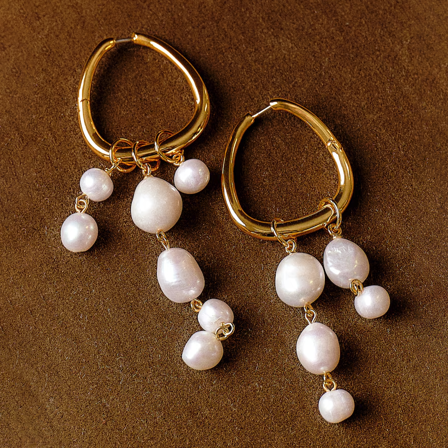 COS Mismatched Freshwater Pearl Charm Earrings