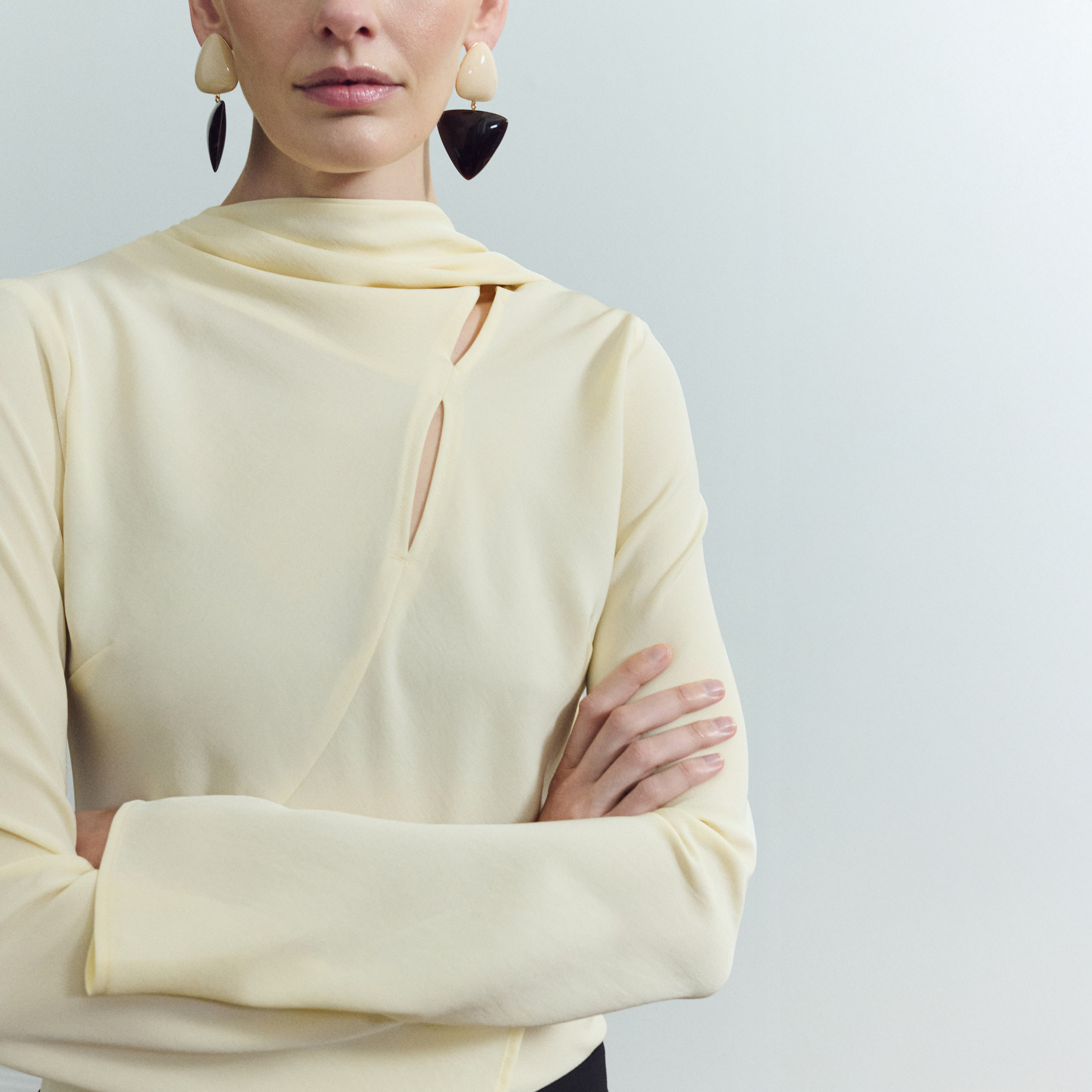 Mango Blouse With Scarf Slits